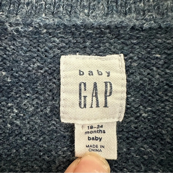 Baby Gap Shawl Collar Knit One Piece 18-24 Knitted Jumpsuit Baby Boy Outfit - Picture 6 of 8